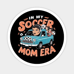 In My Soccer Mom Era Retro Soccer Mama Shirt Mothers Day Tee Magnet